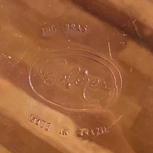 Colorex Cobalt Blue Glass Serving Bowl with Fluted Edge Made in Brazil - Picture 5 of 5